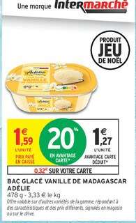 BAC GLACÉ VANILLE DE MADAGASCAR ADÉLIE