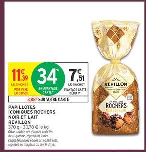 PAPILLOTES ICONIQUES ROCHERS NOIR ET LAIT RÉVILLON