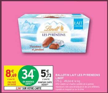BALLOTIN LAIT LES PYRENEENS LINDT