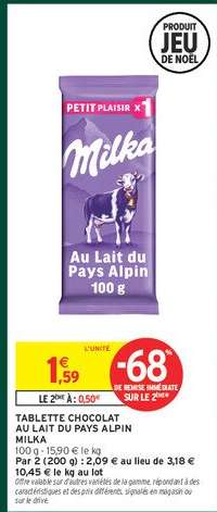 Milka Au Lait du Pays Alpin