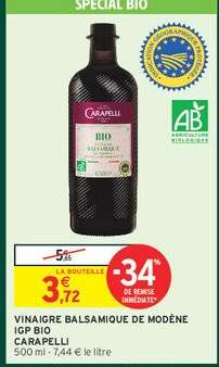 Vinaigre Balsamique De Modène Igp Bio Carapelli