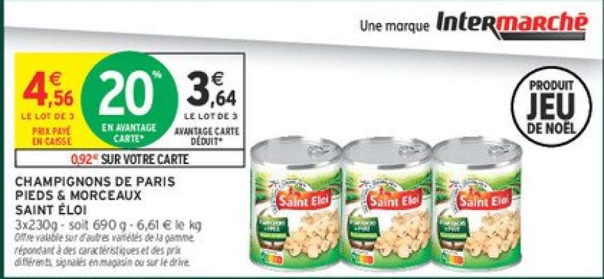 CHAMPIGNONS DE PARIS PIEDS & MORCEAUX SAINT ÉLOI