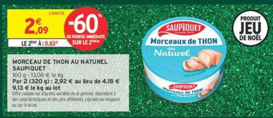 MORCEAU DE THON AU NATUREL SAUPIQUET