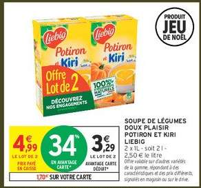 SOUPE DE LÉGUMES DOUX PLAISIR POTIRON ET KIRI LIEBIG