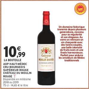 AOP HAUT-MÉDOC CRU BOURGEOIS SUPÉRIEUR ROUGE CHÂTEAU DU MOULIN ROUGE