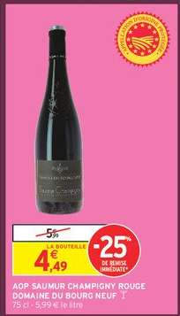 AOP SAUMUR CHAMPIGNY ROUGE DOMAINE DU BOURG NEUF