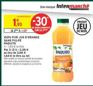 100% PUR JUS D'ORANGE SANS PULPE PAQUITO