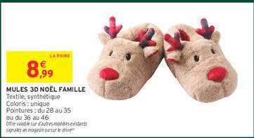 Mules 3D Noël Famille