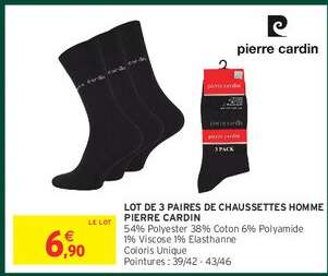 Lot de 3 paires de chaussettes homme Pierre Cardin