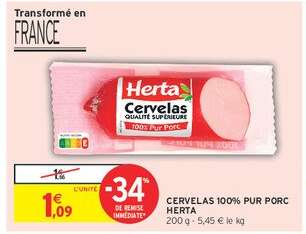 Cervelas 100% Pur Porc Herta