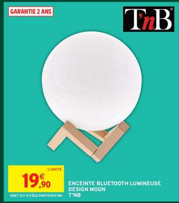 ENCEINTE BLUETOOTH LUMINEUSE DESIGN MOON T'NB