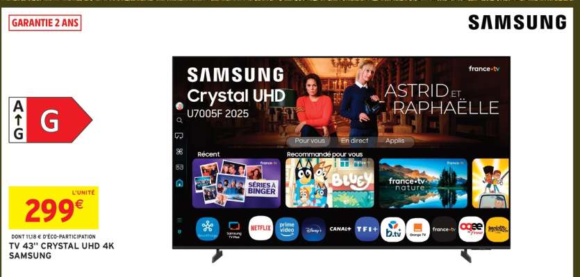 TV 43" CRYSTAL UHD 4K SAMSUNG