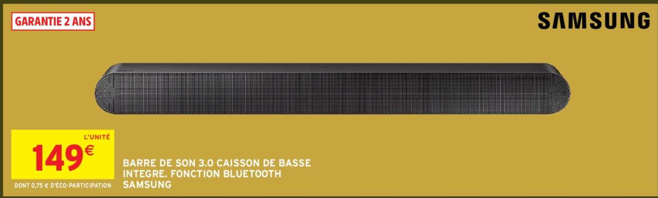 BARRE DE SON 3.0 CAISSON DE BASSE INTÉGRÉ, FONCTION BLUETOOTH SAMSUNG
