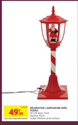 DÉCORATION LAMPADAIRE NOËL FEERIC