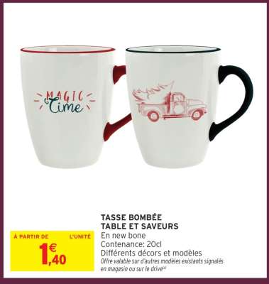 TASSE BOMBÉE TABLE ET SAVEURS