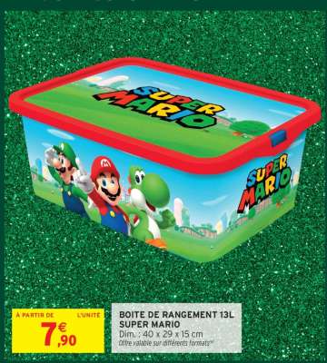 BOITE DE RANGEMENT 13L SUPER MARIO