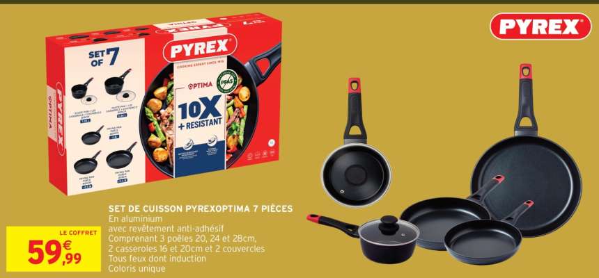 SET DE CUISSON PYREX OPTIMA 7 PIÈCES