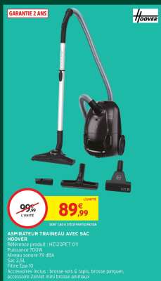 Aspirateur traîneau avec sac