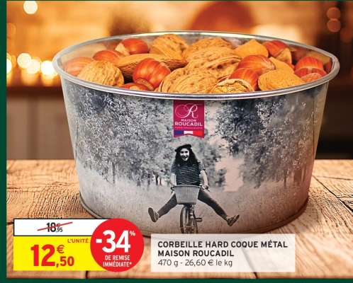 CORBEILLE HARD COQUE MÉTAL MAISON ROUCADIL
