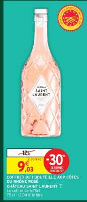 COFFRET DE 1 BOUTEILLE AOP CÔTES DU RHÔNE ROSÉ CHÂTEAU SAINT LAURENT