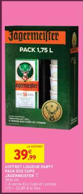 COFFRET LIQUEUR PARTY PACK ECO CUPS JÄGERMEISTER