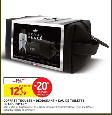 COFFRET TROUSSE + DÉODORANT + EAU DE TOILETTE BLACK ROYAL