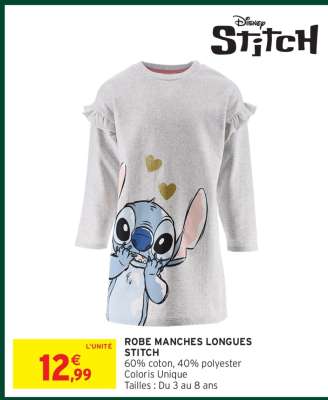 ROBE MANCHES LONGUES STITCH