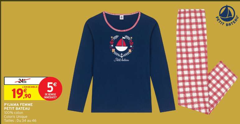 Pyjama Femme 'Petit Bateau'