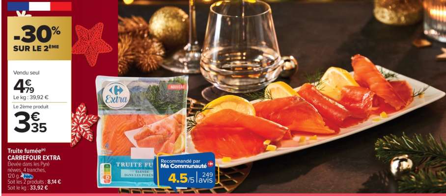Truite fumée CARREFOUR EXTRA