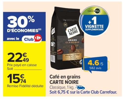 CAFE EN GRAINS CARTE NOIRE