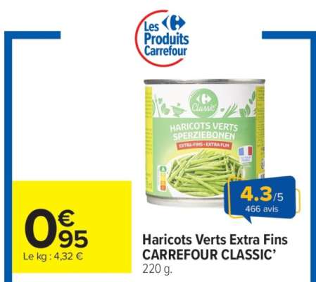 Haricots verts extra-fins CARREFOUR CLASSIC'