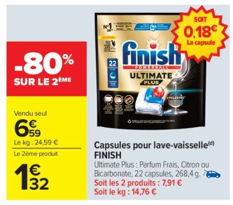 Capsules pour lave-vaisselle FINISH