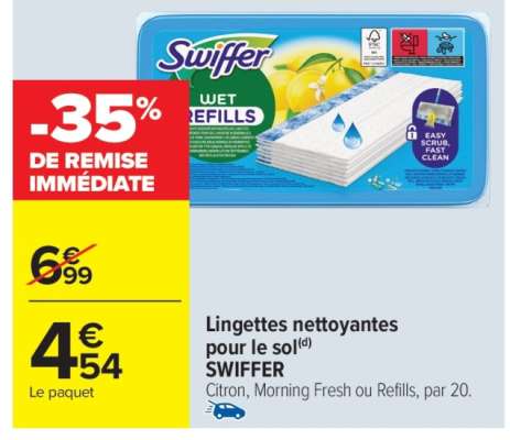 Lingettes nettoyantes pour le sol SWIFFER