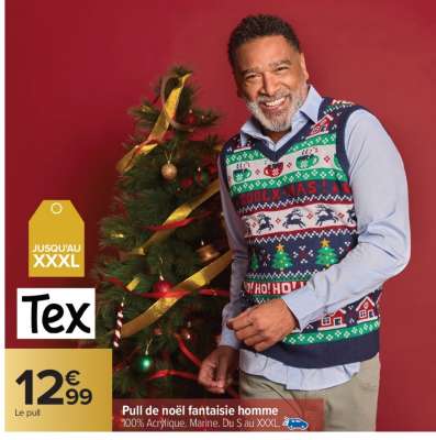 Pull de noël fantaisie homme