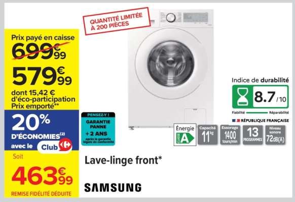 Lave-linge front