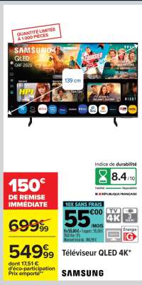 Téléviseur QLED 4K* SAMSUNG