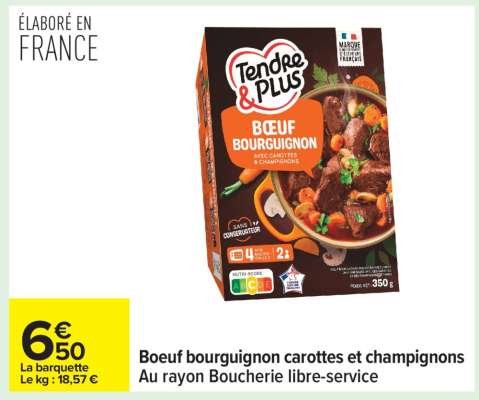 Boeuf bourguignon carottes et champignons