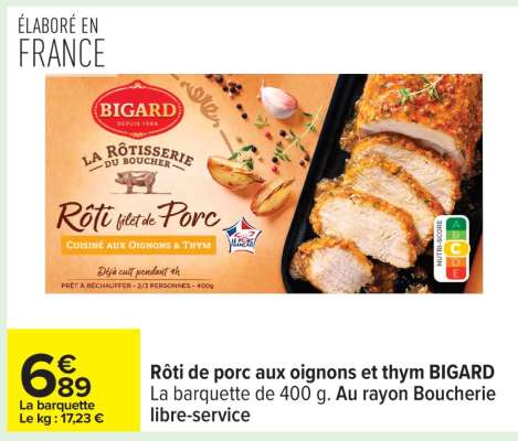 Rôti de porc aux oignons et thym BIGARD