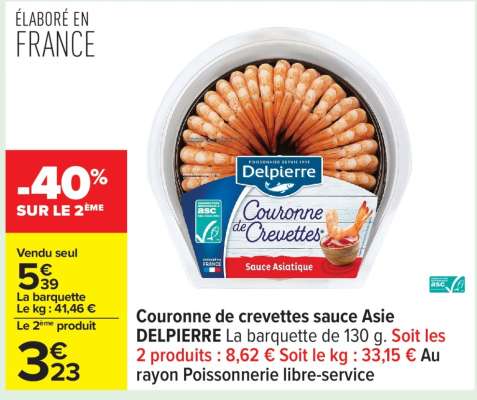 Couronne de crevettes sauce Asie DELPIERRE