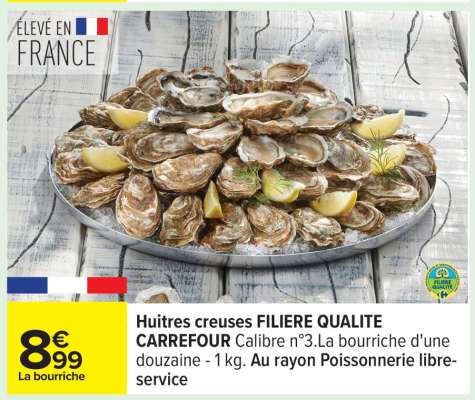 Huîtres creuses FILIERE QUALITE CARREFOUR