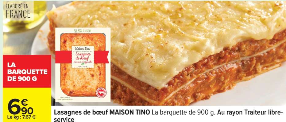 Lasagnes de bœuf MAISON TINO