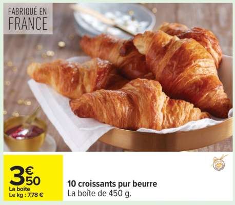 10 croissants pur beurre