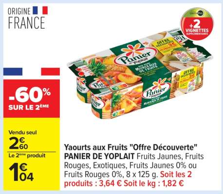 Yaourts aux fruits «Offre découverte» PANIER DE YOPLAIT
