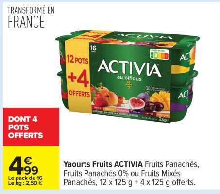 Yaourts Fruits ACTIVIA