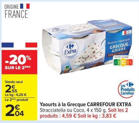 Yaourts à la Grecque CARREFOUR EXTRA
