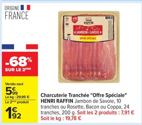 Charcuterie Tranchée "Offre Spéciale" HENRI RAFFIN