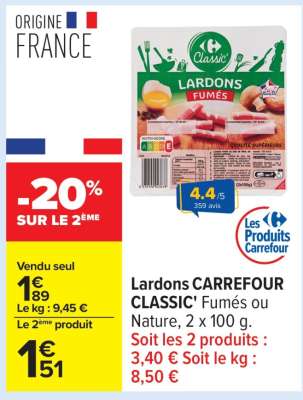 Lardons Carrefour Classic
