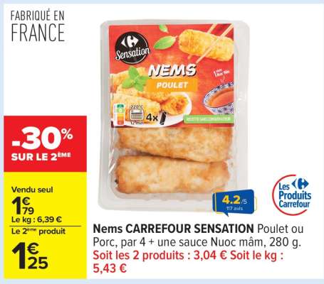 Nems CARREFOUR SENSATION Poulet