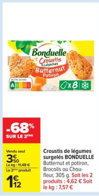 Croustis de légumes surgelés BONDUELLE