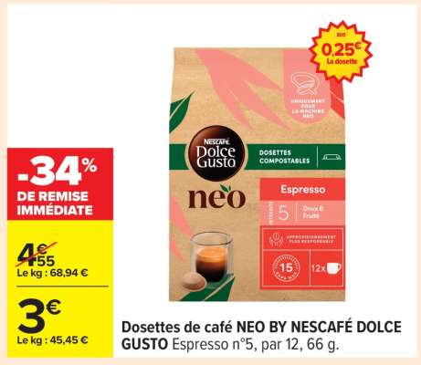 Dosettes de café NEO BY NESCAFÉ DOLCE GUSTO Espresso n°5
